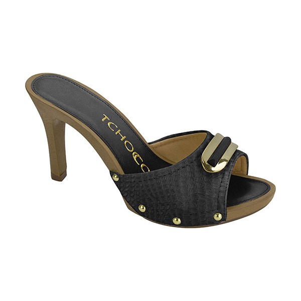 Couro Croco Preto