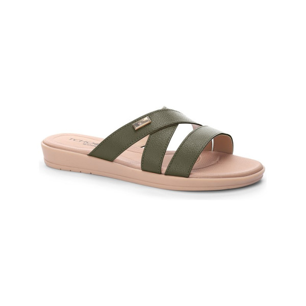 Rasteira Couro Soft Oliva