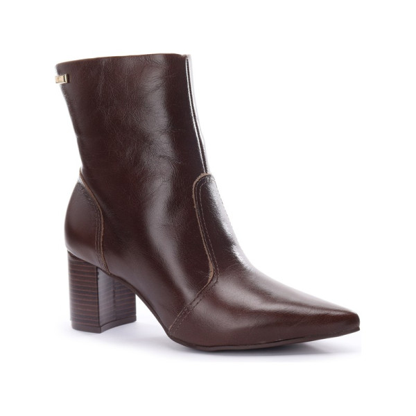 Bota Couro Caseina Café + Fachete Café