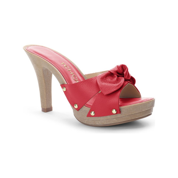 Tamanco Couro Soft Red